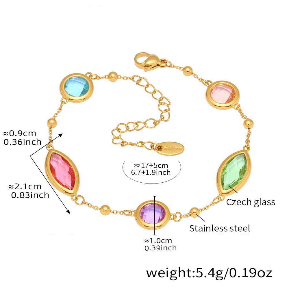 Dopamine Transparent Cut Glass Small Steel Ball Bracelet