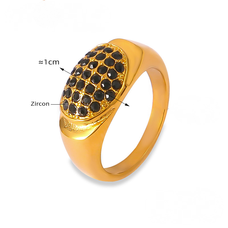 Stainless Steel Curved Inlay Cubic Zirconia Ring