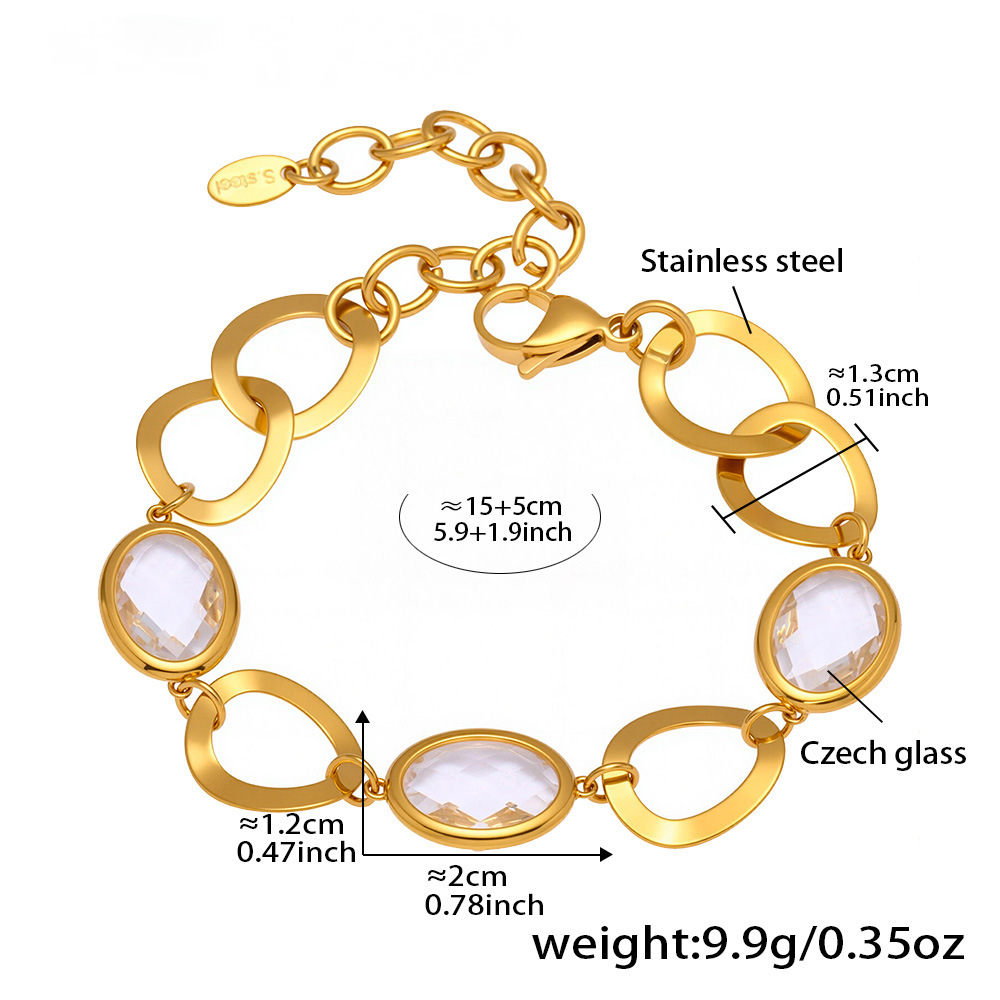 Super Sparkling Glass Stone Link Together Bracelet