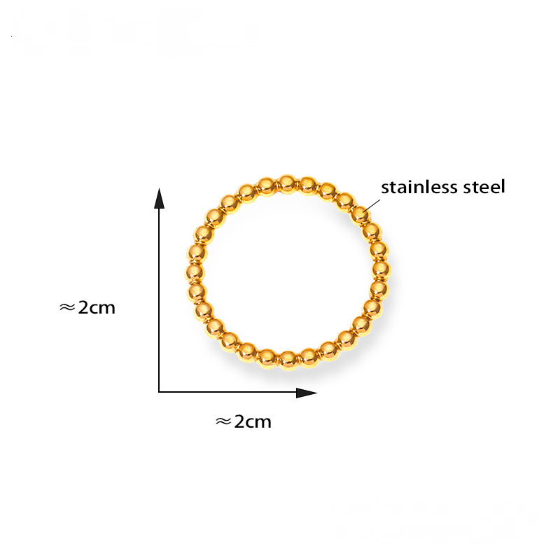 Minimalist Round Bead Stitching Stainless Steel Ring