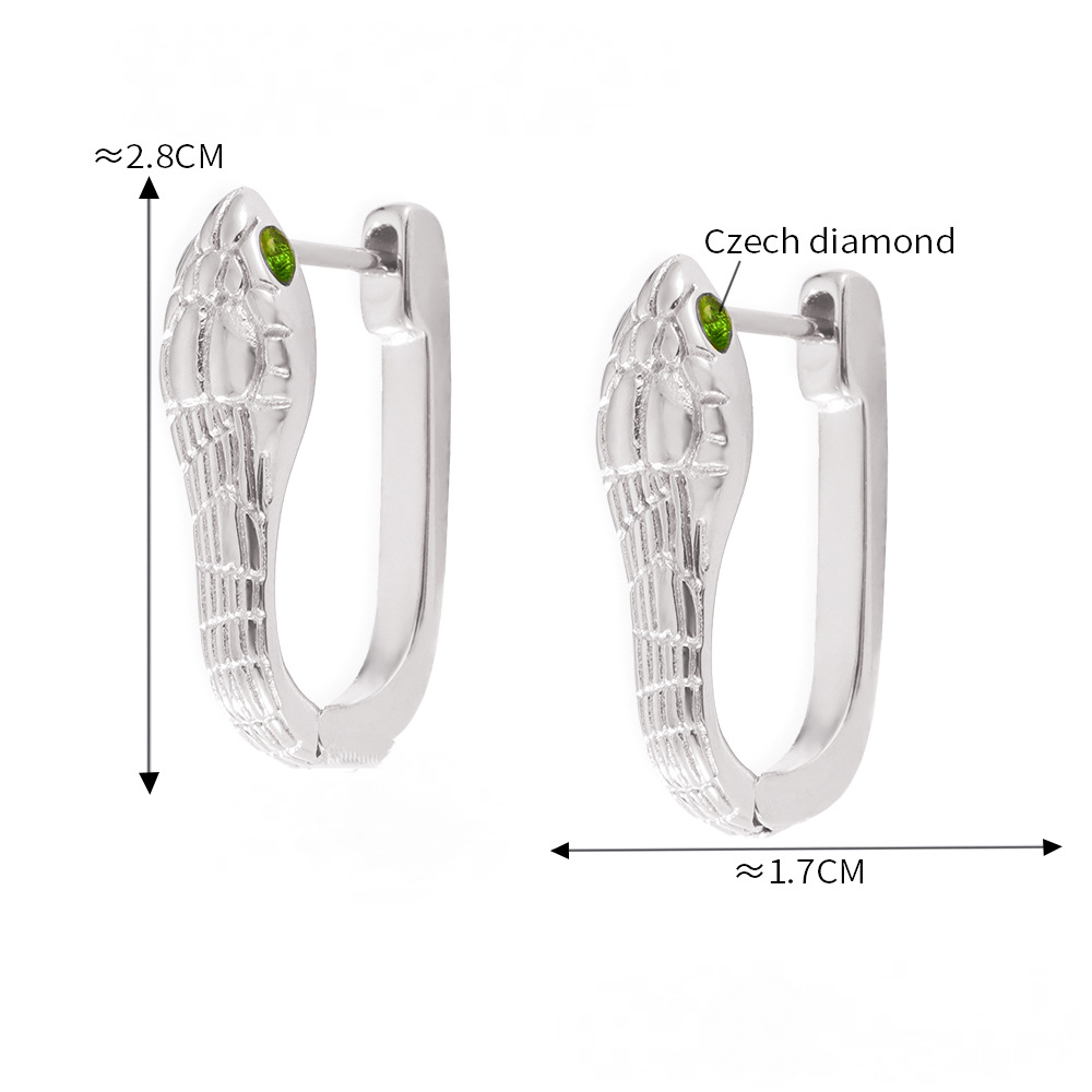 Stainless Steel Snake Huggie Earrings