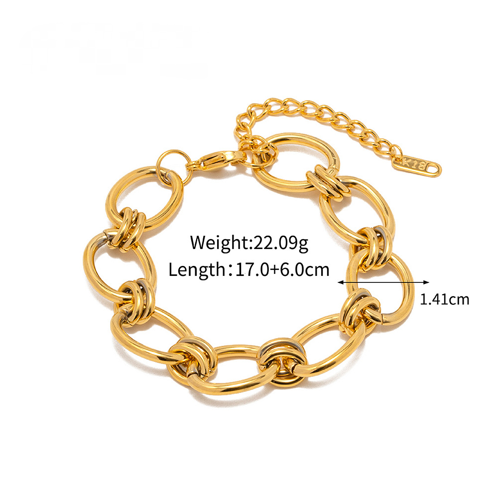 Stainless Steel Thick Chain Necklace Bracelet Set