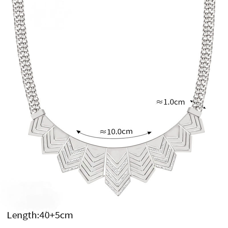 Geometric Hollow Flag Shape Pendant Necklace Bracelet Jewelry Suit