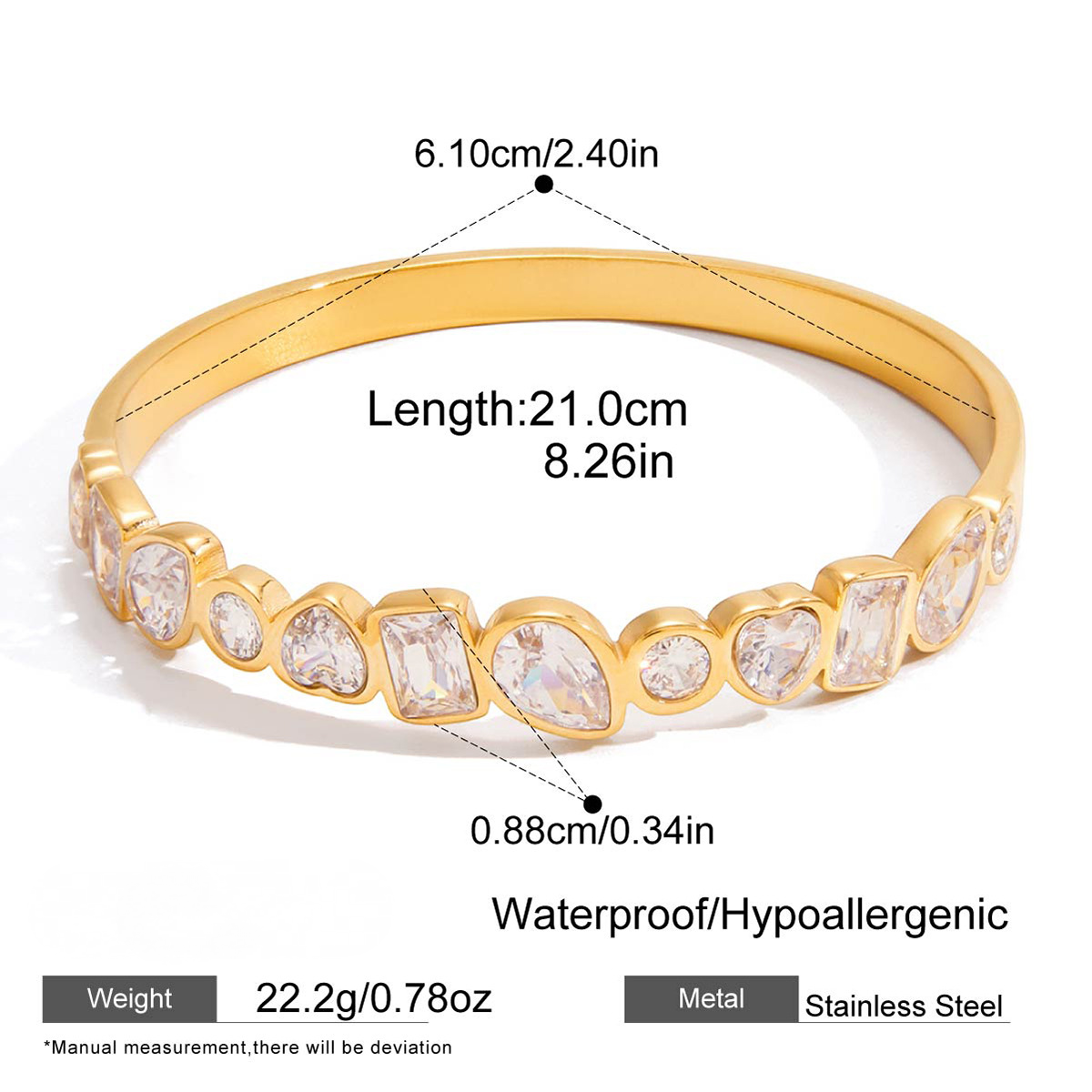 Stainless Steel Carved Band Cuff Bracelet