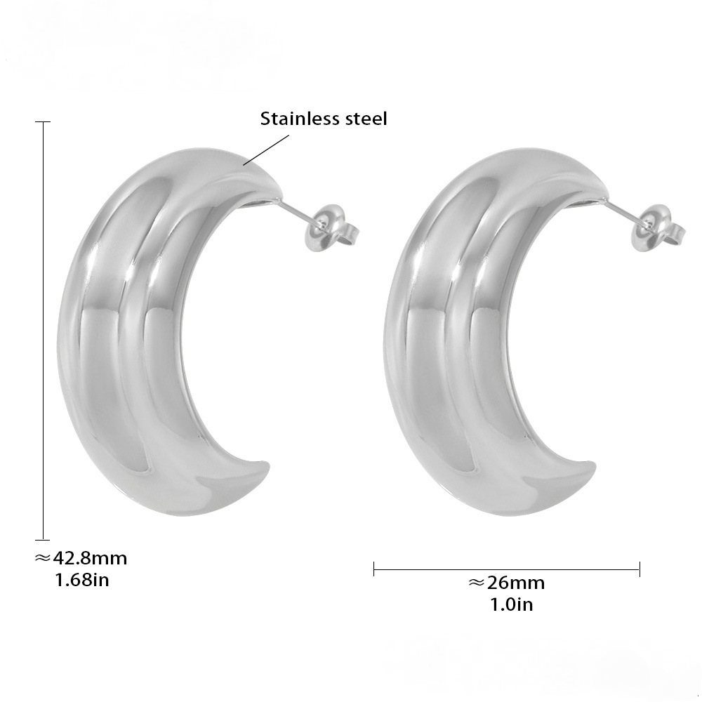 Stainless Steel 18K Gold PVD Hoop Earrings