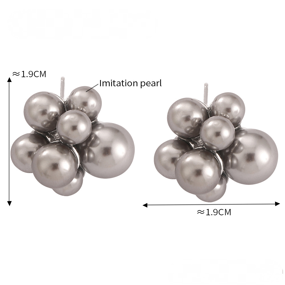 Stainless Steel Irregular Imitation Pearl Stud Earrings