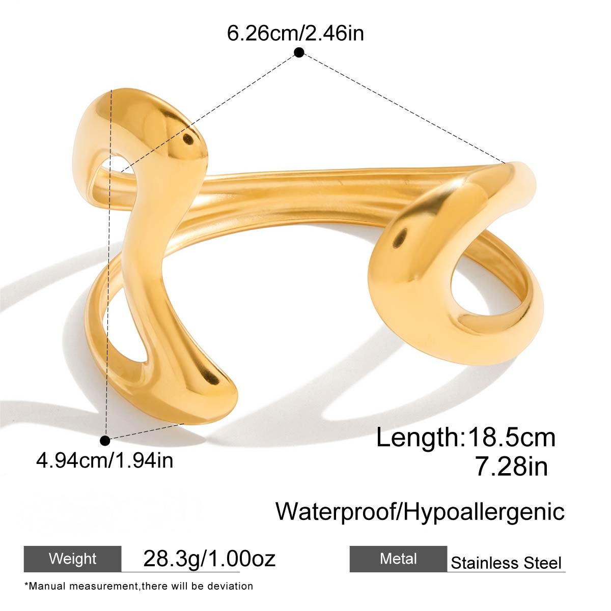 Stainless Steel Peace Dove Cuff Bracelet