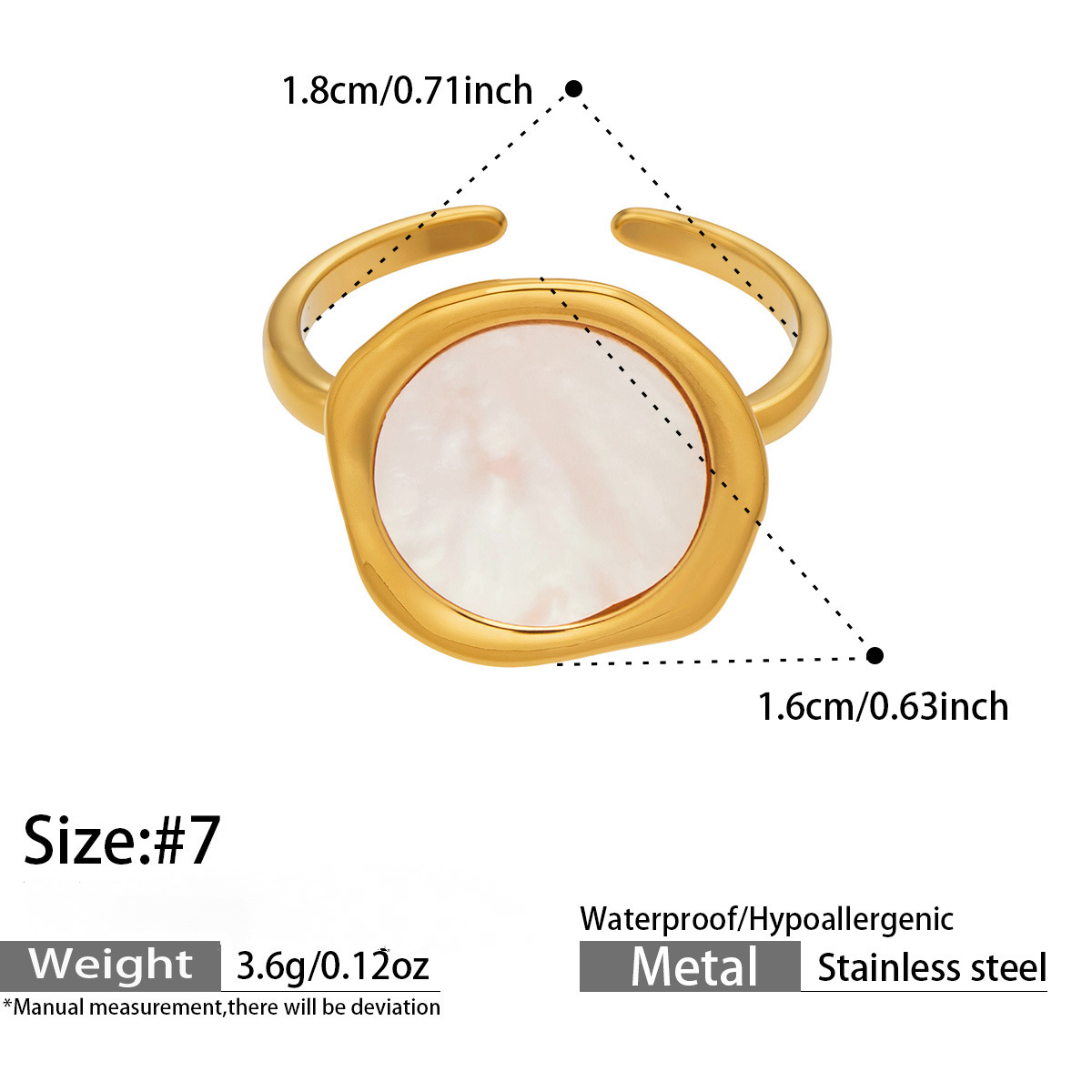 Stainless Steel Geometric Shaped Open Ring Set