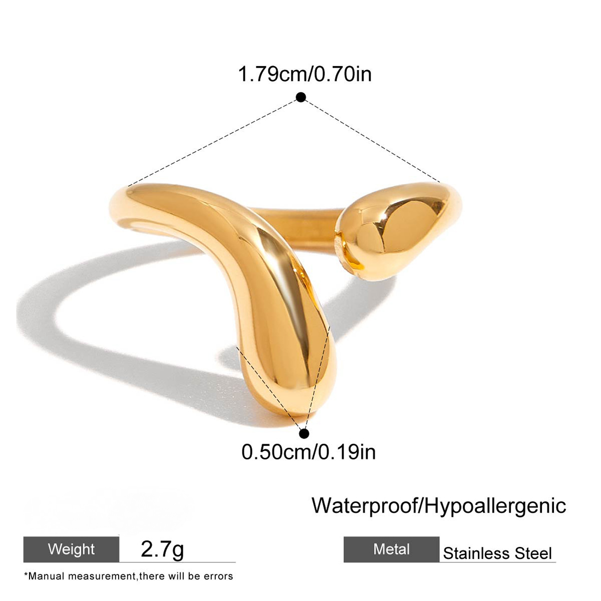 Stainless Steel Heart-shaped Line Ring