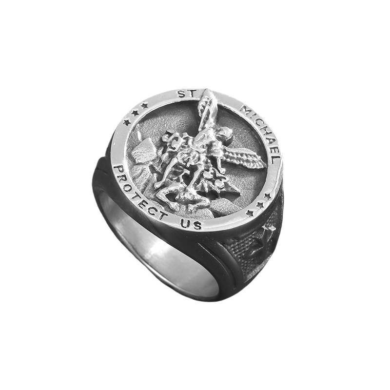 Archangel Saint Clair Exorcist Stainless Steel Ring