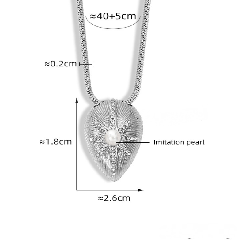 Texture Water Drop Shape Star Pattern Inlay Imitation Pearl Ring Earring Necklace Jewelry Suit