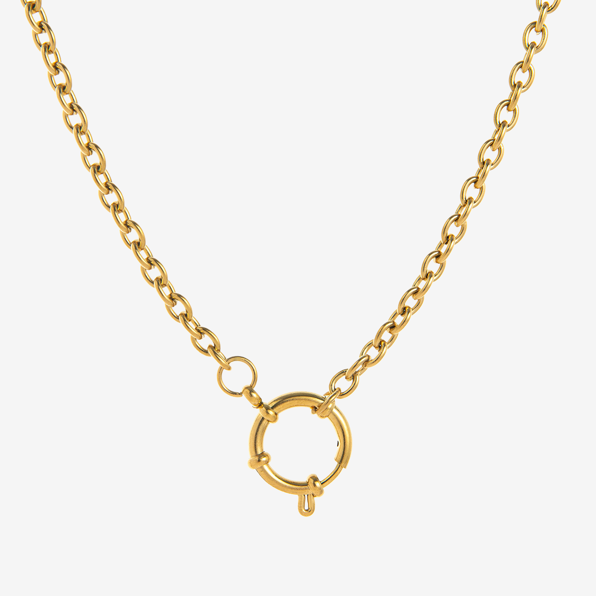 Stainless Steel 18mm Sailor Buckle Cable Chain Necklace