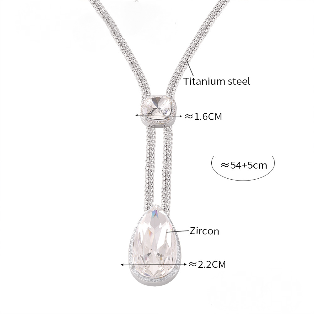 Cubic Zirconia Lariat Necklace Chunky Bracelet Jewelry Suit