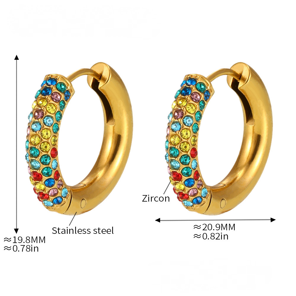 4mm Stainless Steel Cubic Zirconia Huggie Earrings