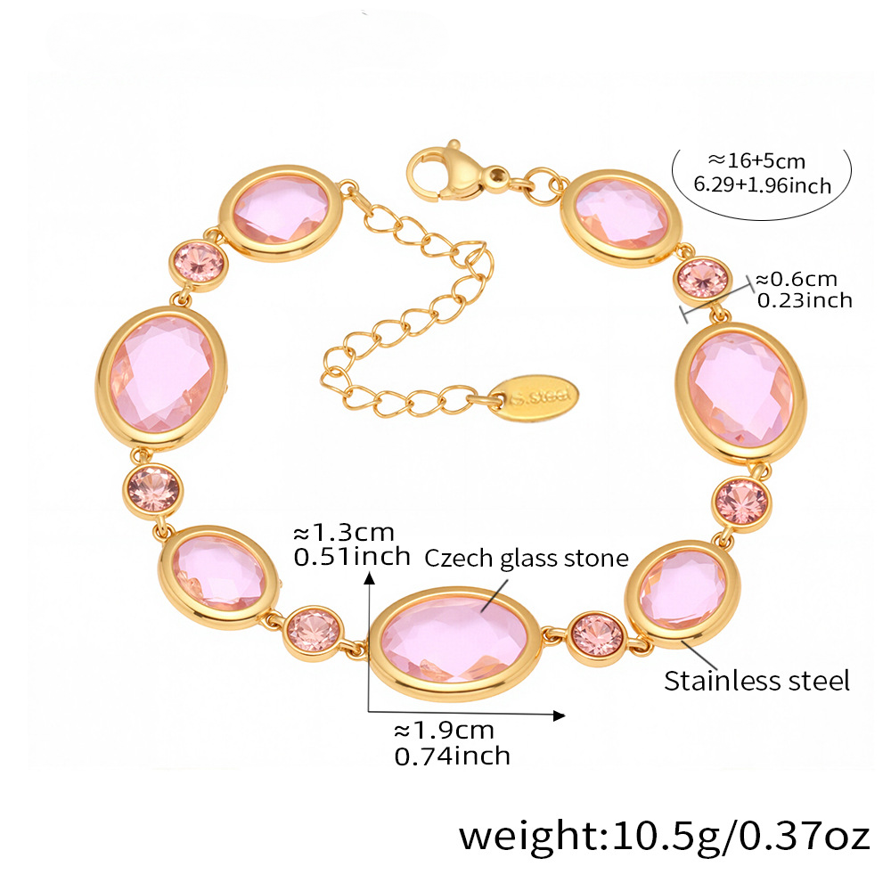 Dopamine Elliptical Cut Czech Glass Bracelet