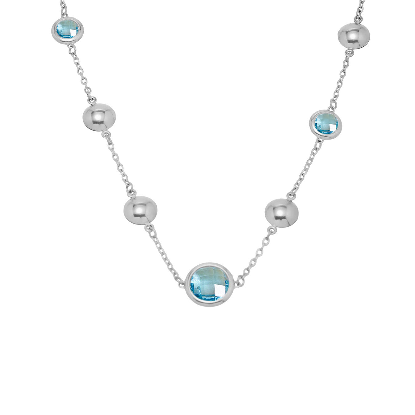 Stainless Steel Super Flash Cut Glass Necklace