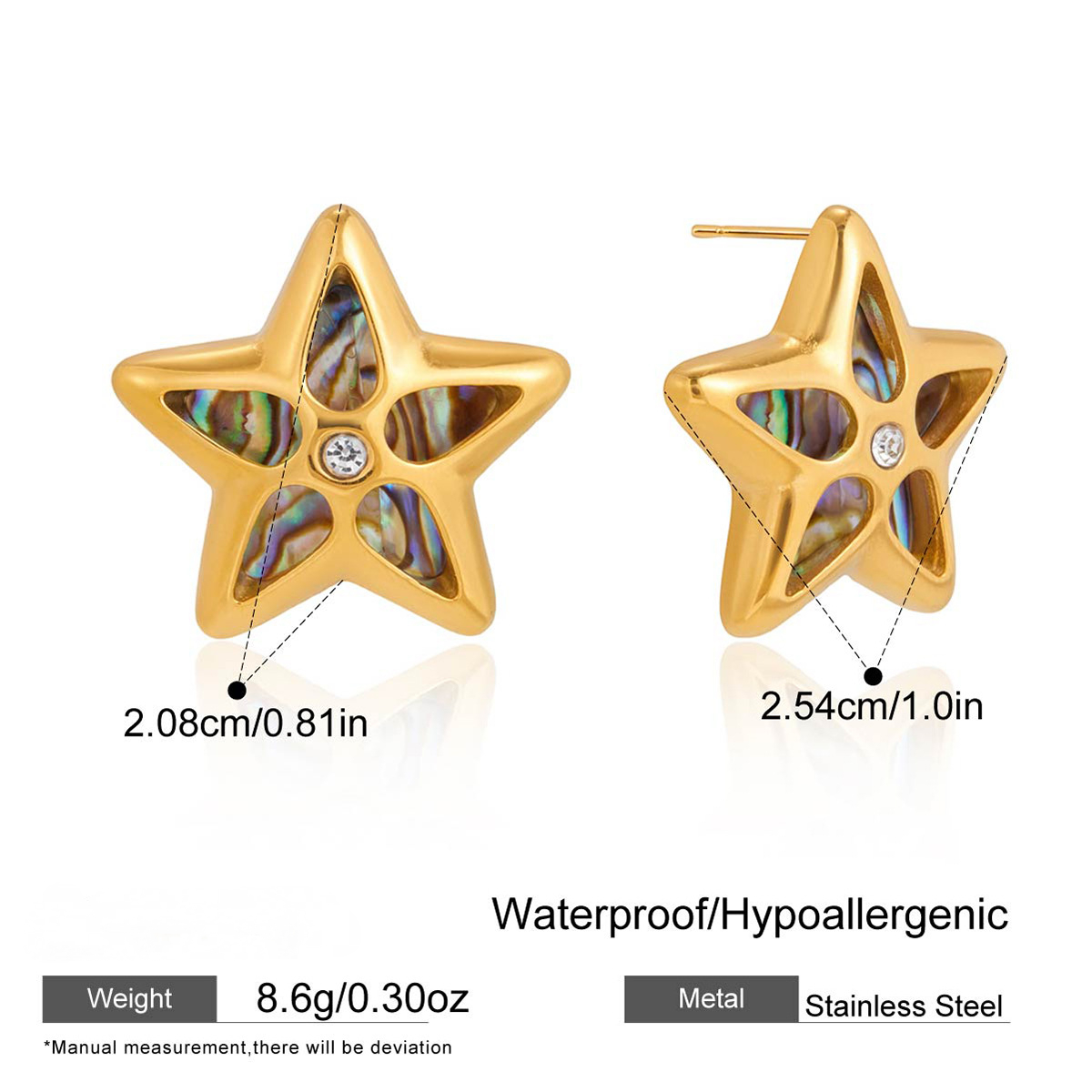 Stainless Steel Hammer Patterned Spiral Abalone Shell Necklace Earring Jewelry Set