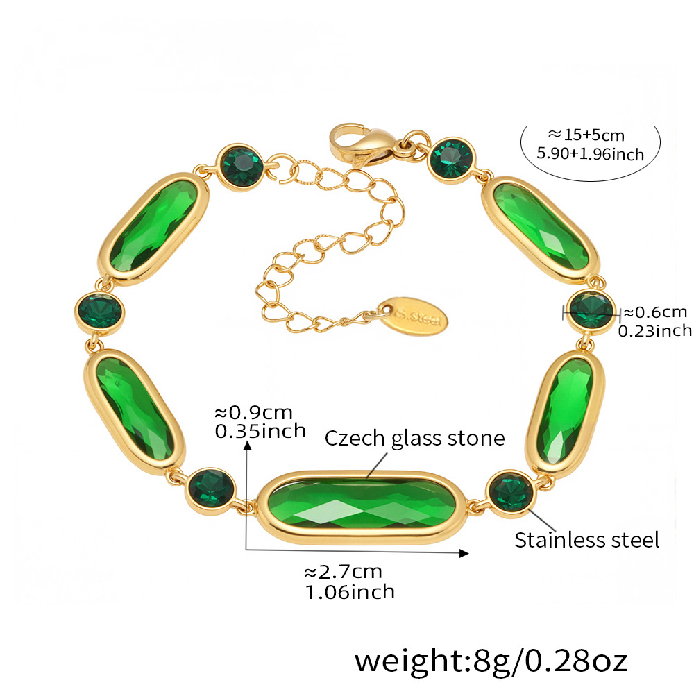 Light Luxury Cut Czech Glass Splicing Bracelet