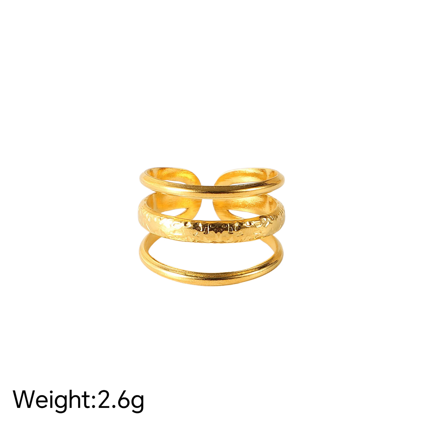 Stainless Steel Irregular Line Open Ring