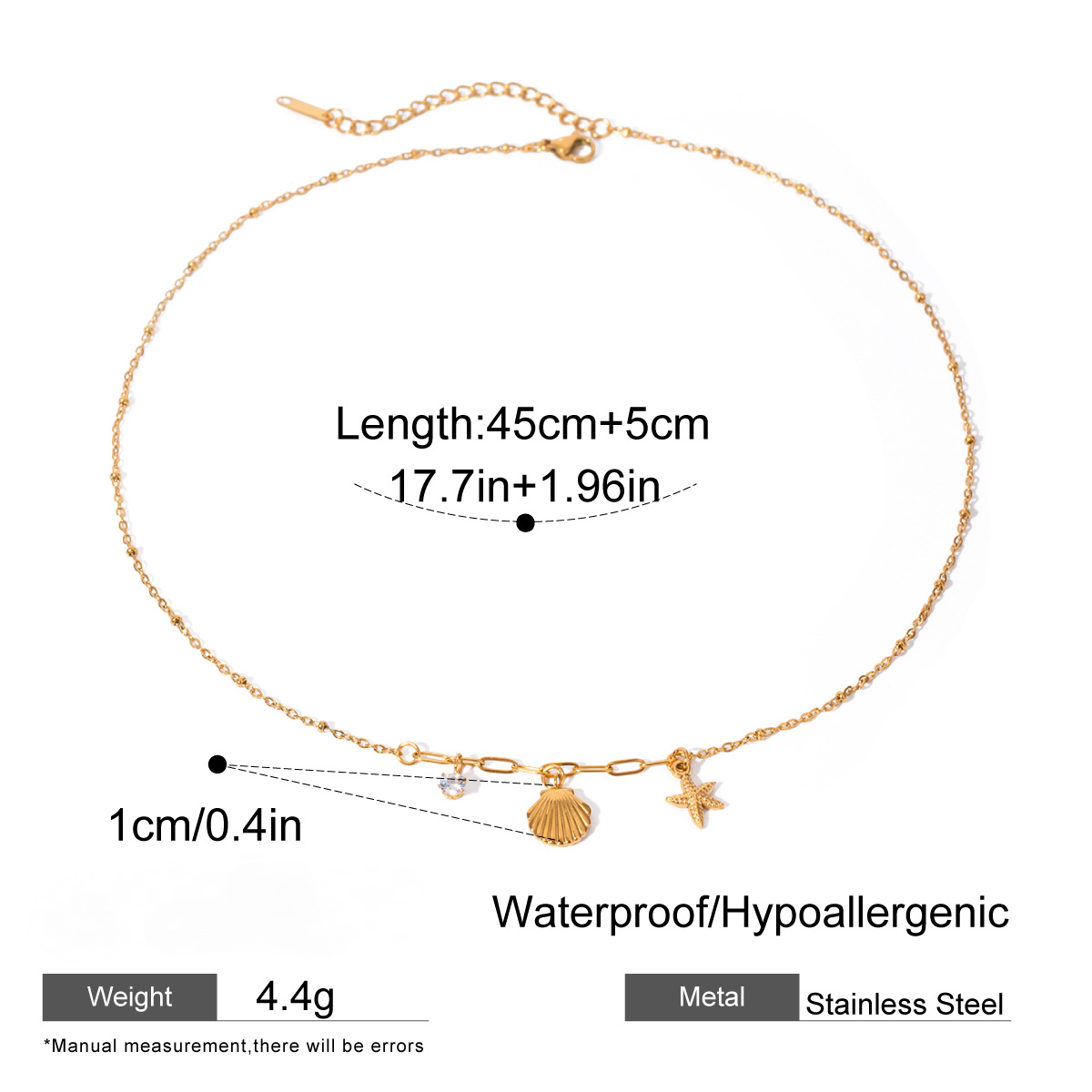 Stainless Steel Beach Vacation Necklace Combination