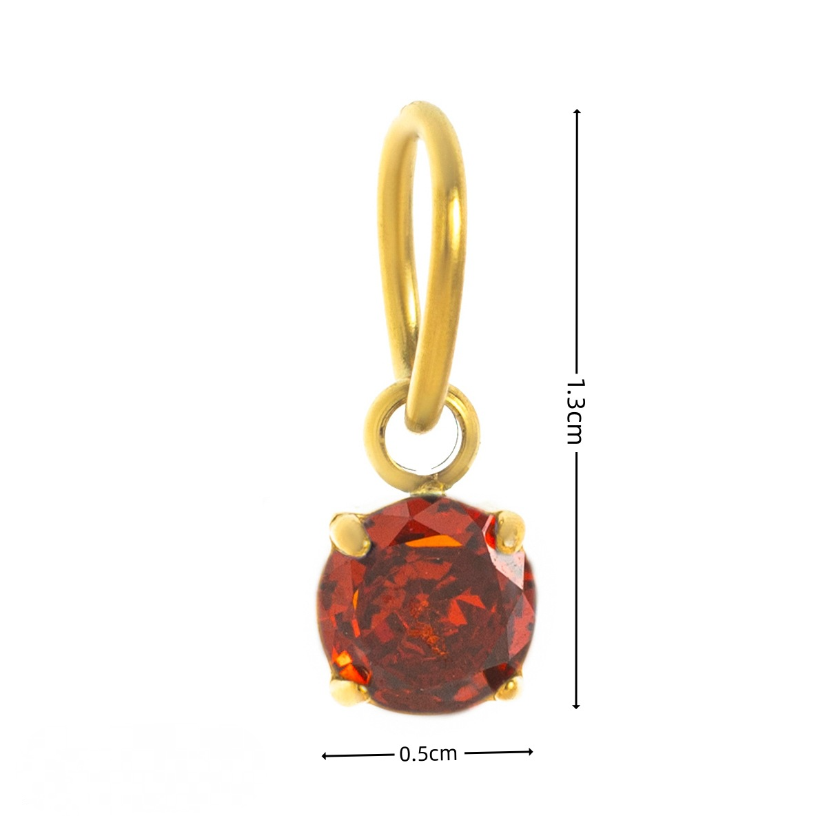 Stainless Steel Round Birthstone Pendant