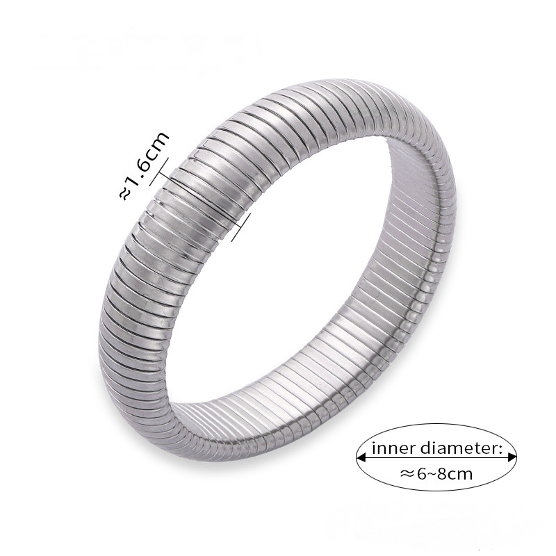 Stainless Steel Elastic Stripe Bracelet