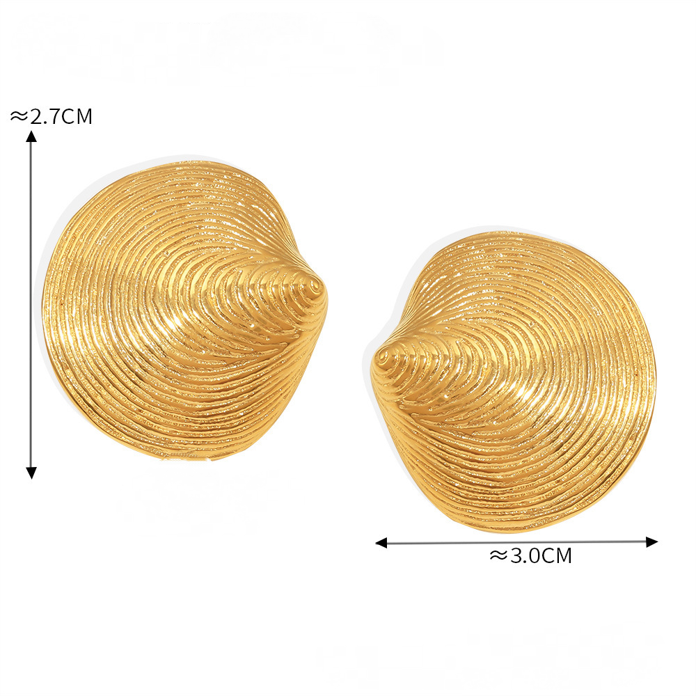 Stainless Steel Shell Necklace Earrings Jewelry Suit