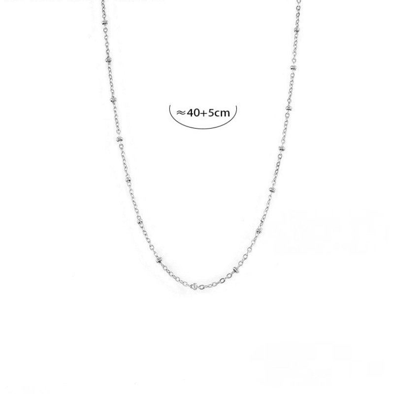 Stainless Steel Check Heart Pendant Stackable Necklace