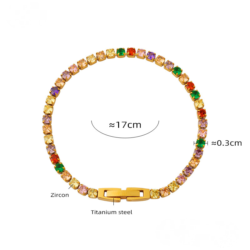 Elegant Cubic Zirconia Stainless Steel Bracelet