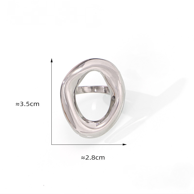 Geometric Hollow Irregular Stainless Steel Ring