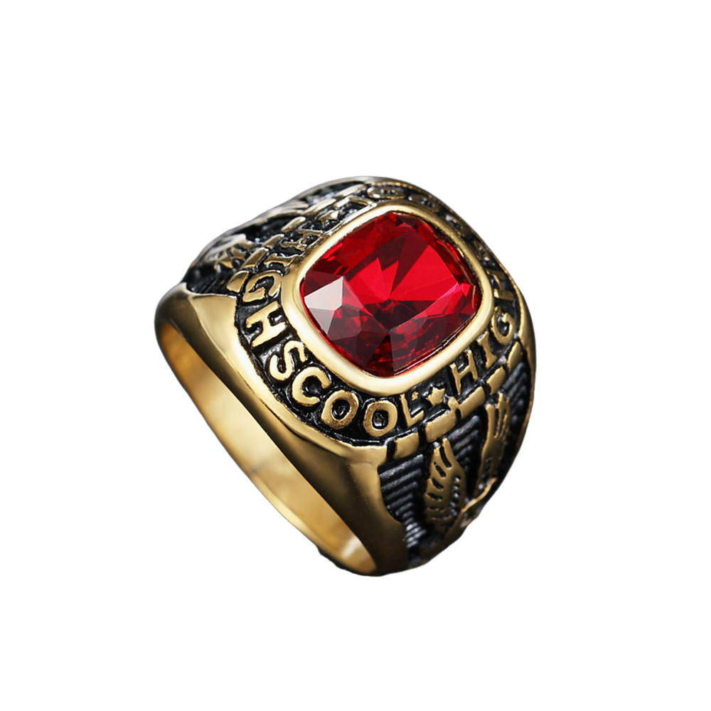 18K Gold PVD Double Eagles Gemstone Ring