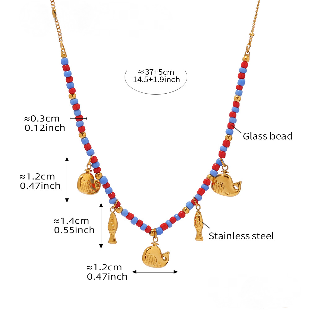 Stainless Steel Bohemian Dolphin Charm Necklace