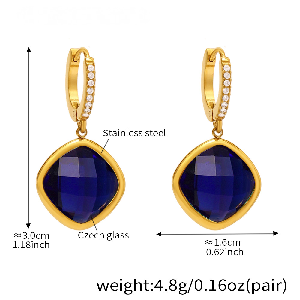 Diamond Cut Czech Glass Full Diamond Huggie Earrings
