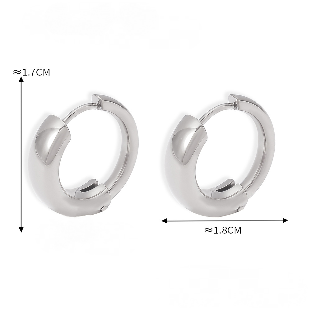 Stainless Steel Two-tone Stitching Huggie Earrings