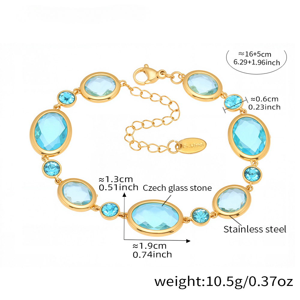 Dopamine Elliptical Cut Czech Glass Bracelet