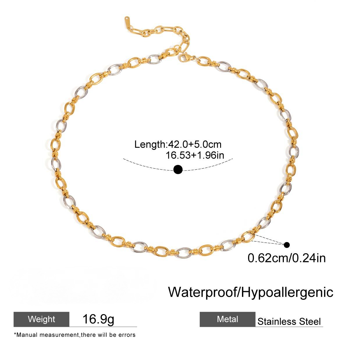 Stainless Steel 18K Gold PVD Plated Layered Chain Necklace