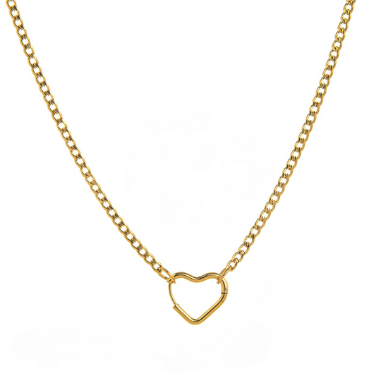 Stainless Steel Heart Live Buckle Chain Necklace