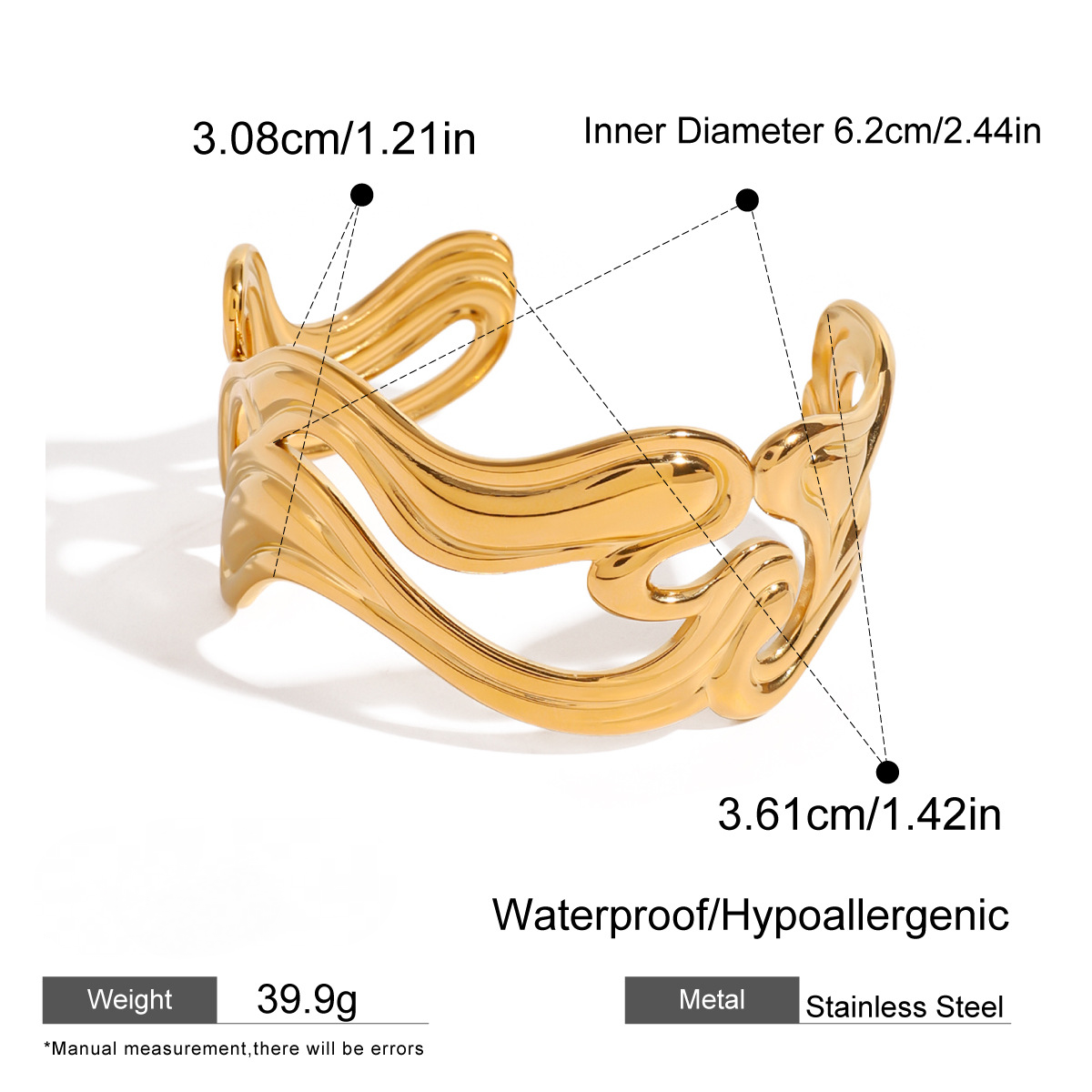 Stainless Steel Ocean Series Wide Face Bracelet