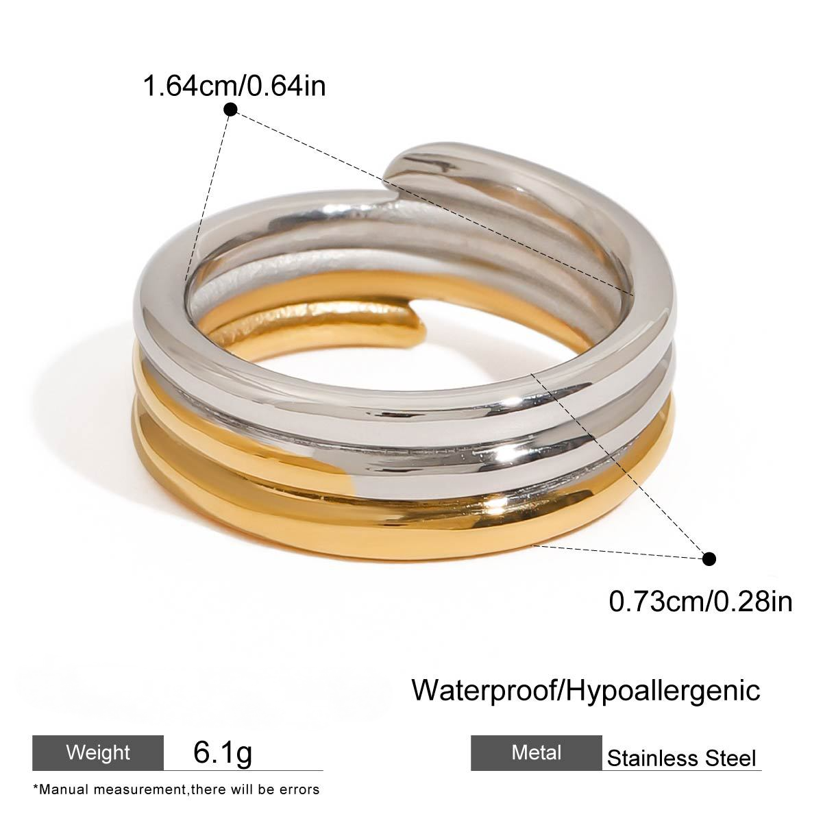 Stainless Steel Multi-layered Stacking Line Ring