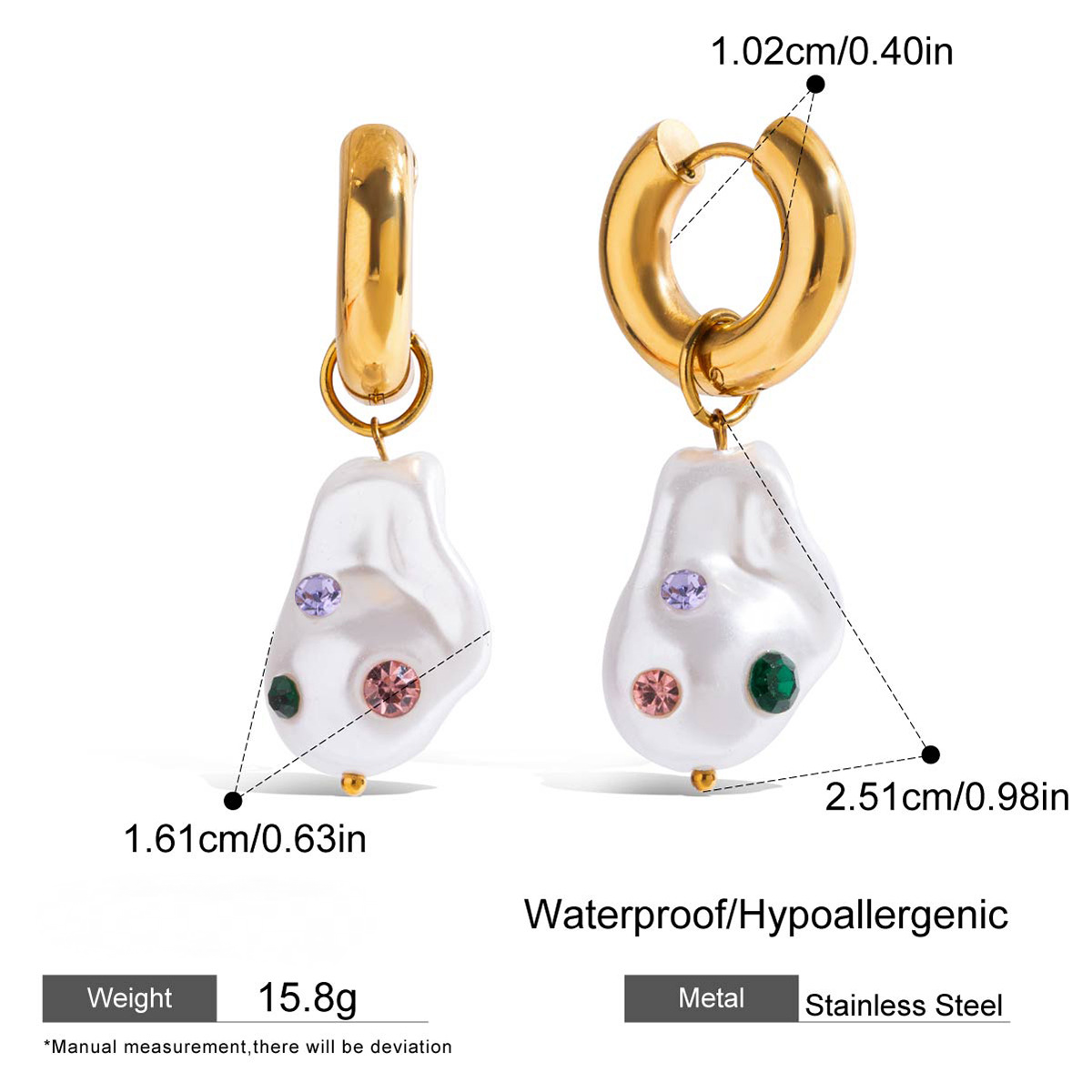 Stainless Steel Round Drop Earrings