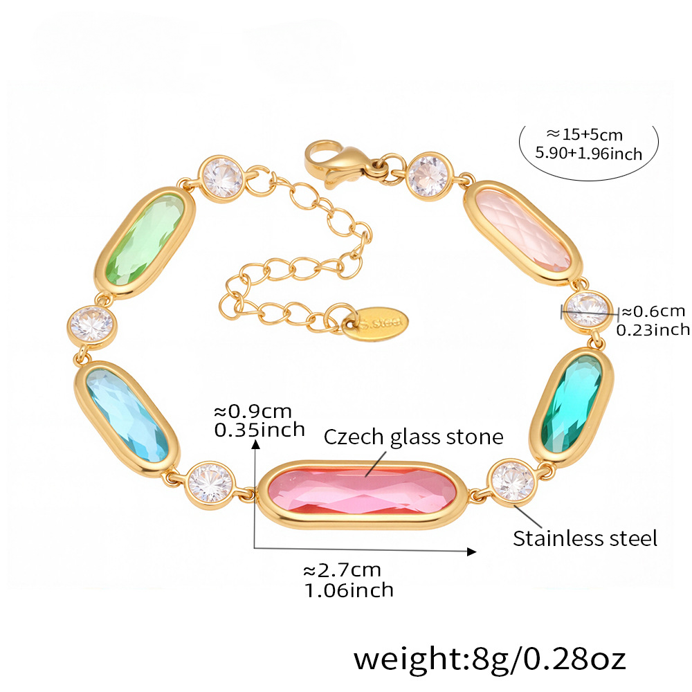 Light Luxury Cut Czech Glass Splicing Bracelet