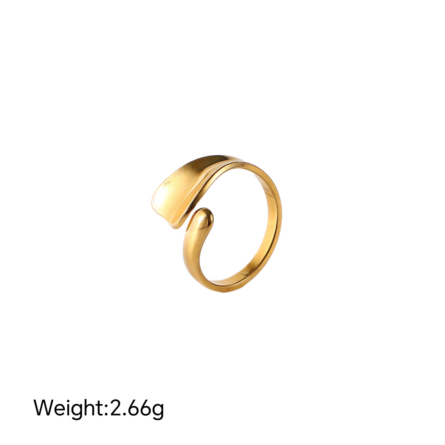 Stainless Steel Irregular Geometric Line Open Ring