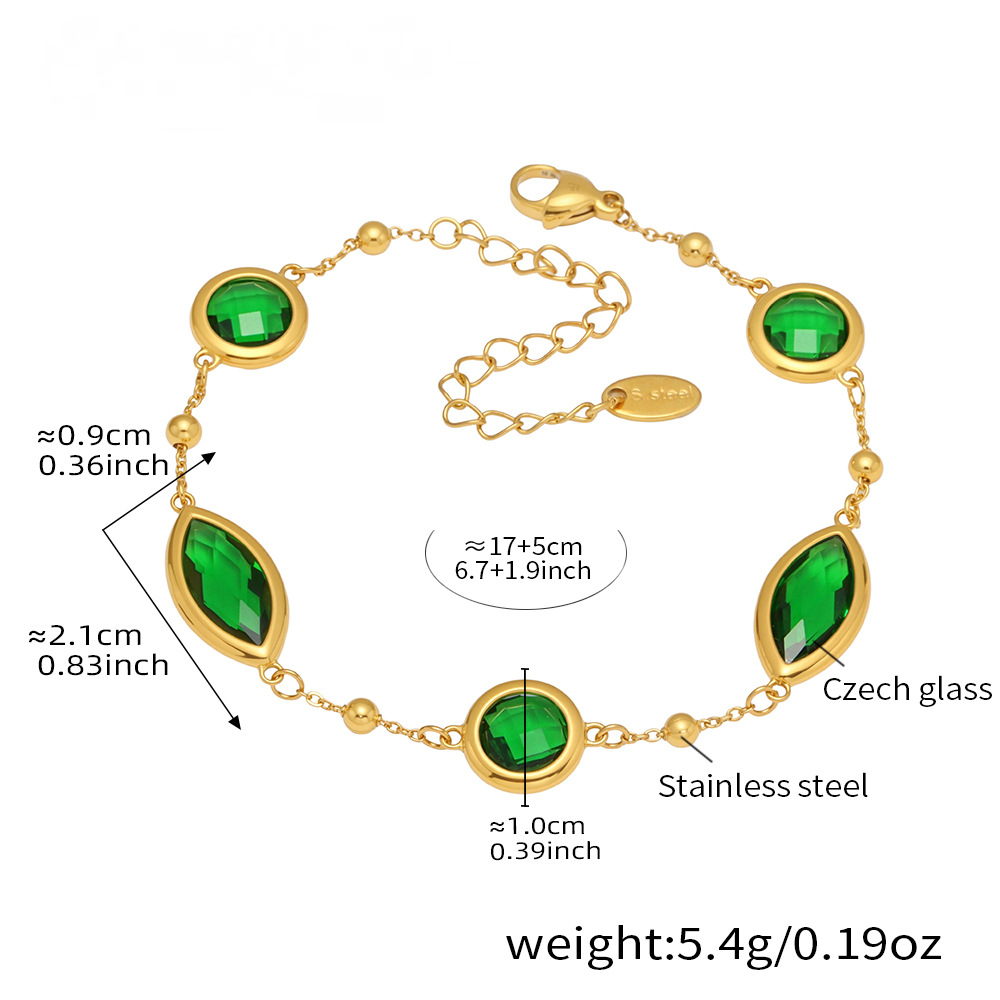 Dopamine Transparent Cut Glass Small Steel Ball Bracelet