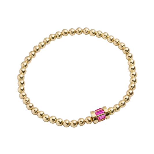 Stainless Steel Birthstone Ball Beaded Bracelet