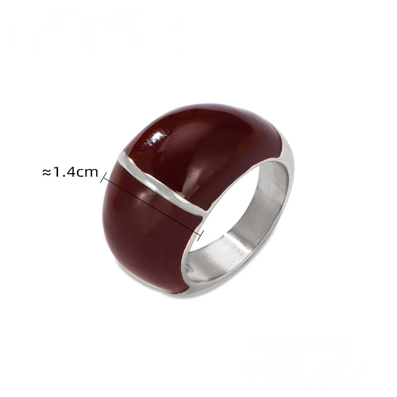 18K Gold PVD Drop Oil Stainless Steel Ring