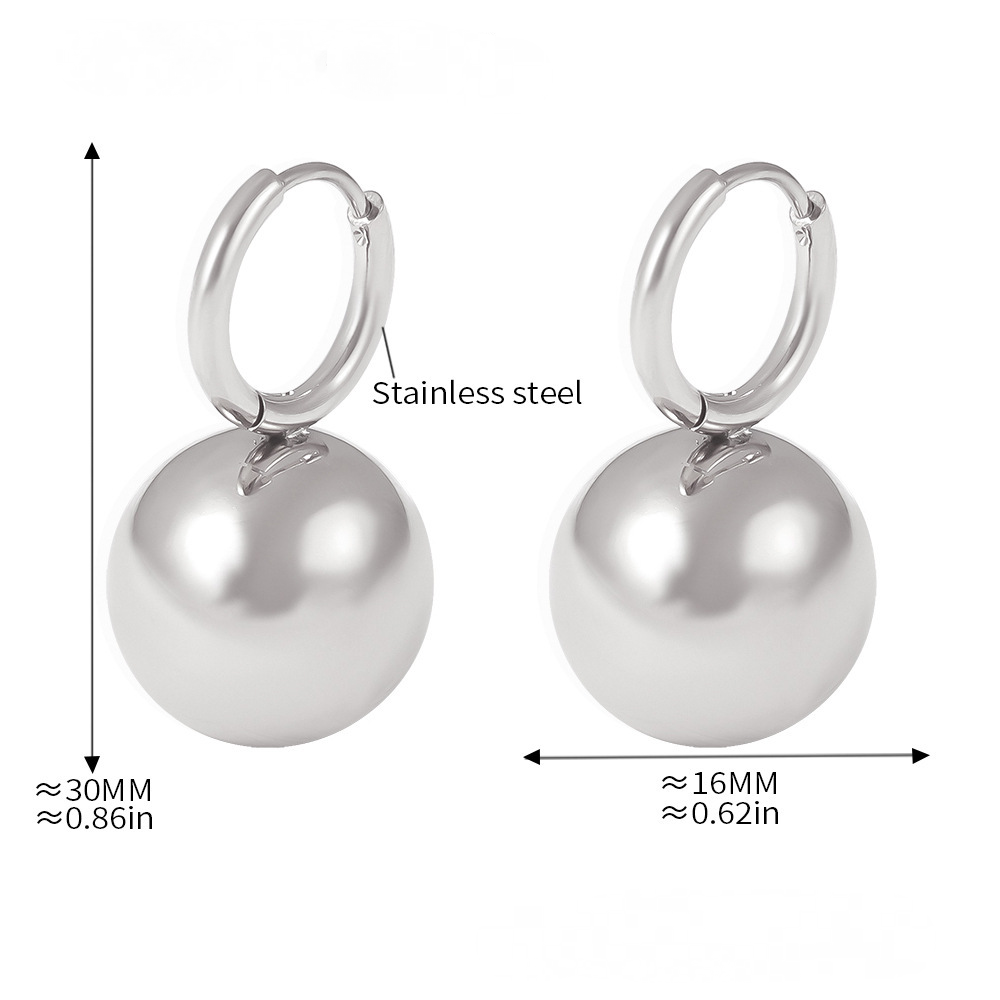 Stainless Steel Candy Color Hollow Bead Drop Earrings