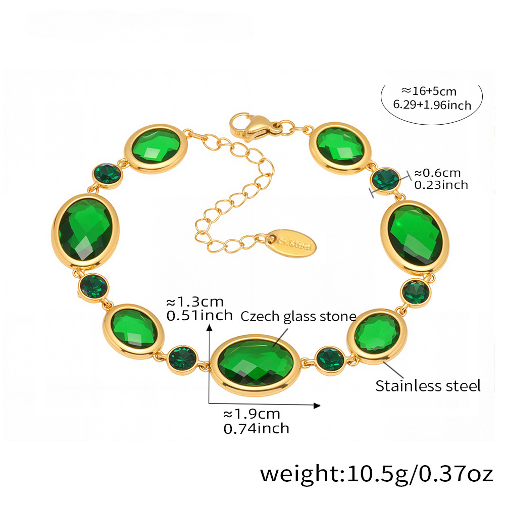 Dopamine Elliptical Cut Czech Glass Bracelet
