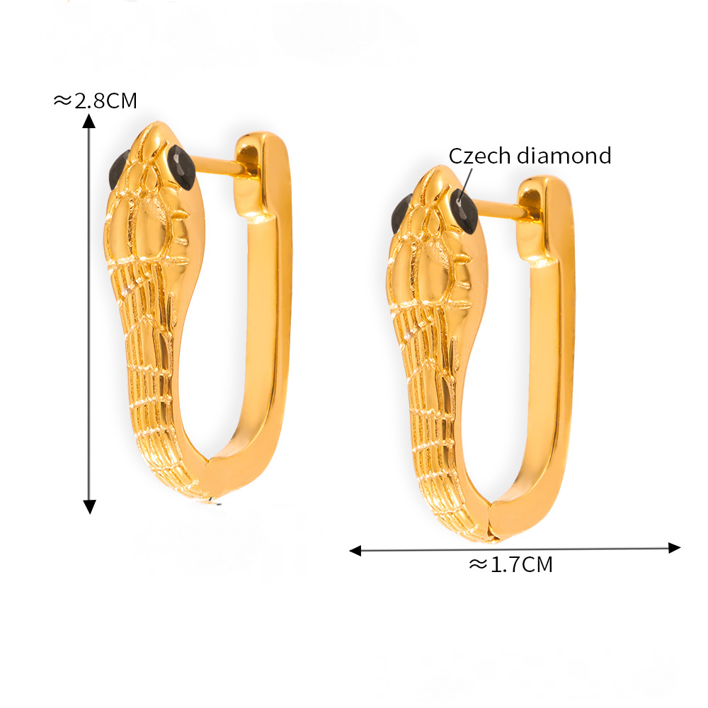 Stainless Steel Snake Huggie Earrings