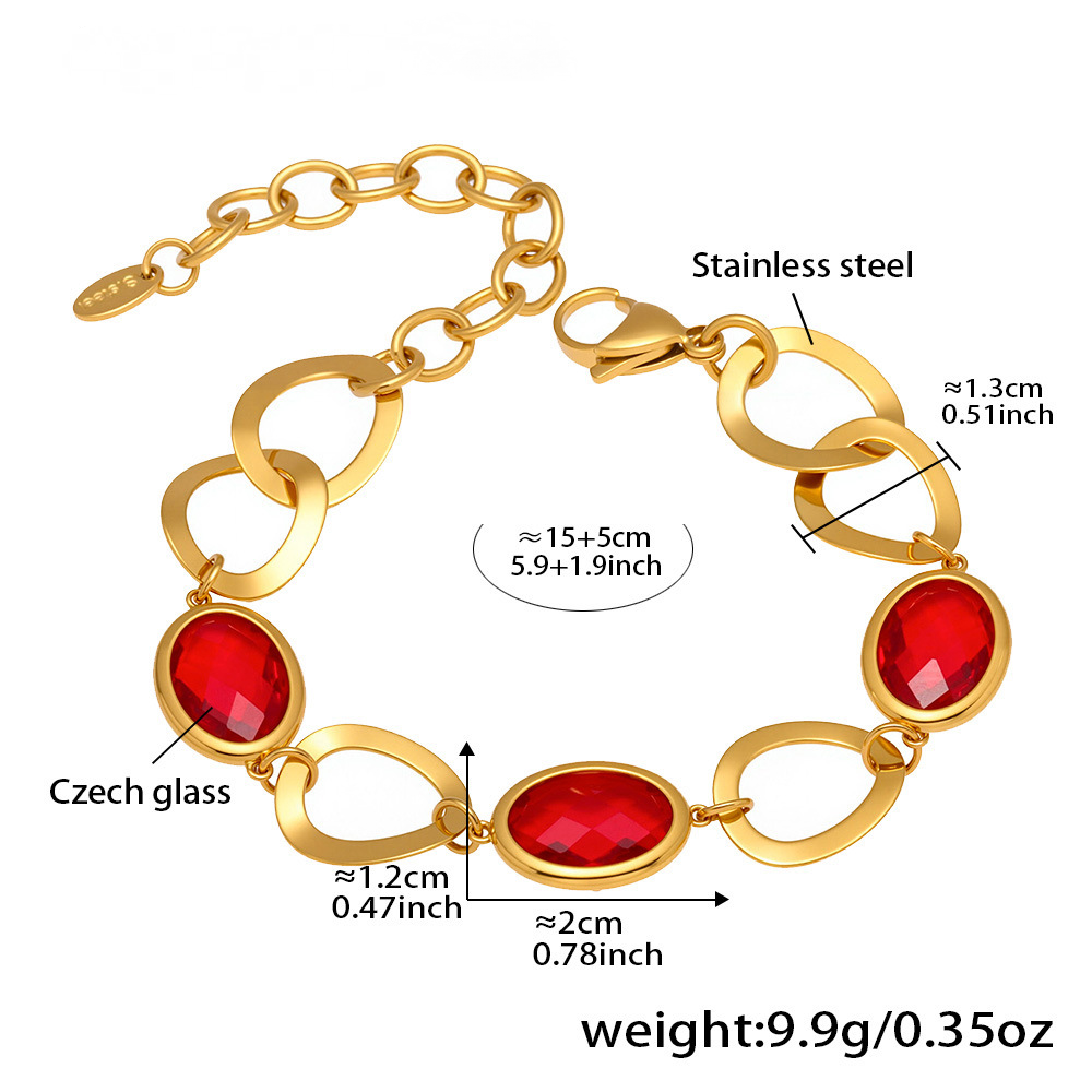 Super Sparkling Glass Stone Link Together Bracelet