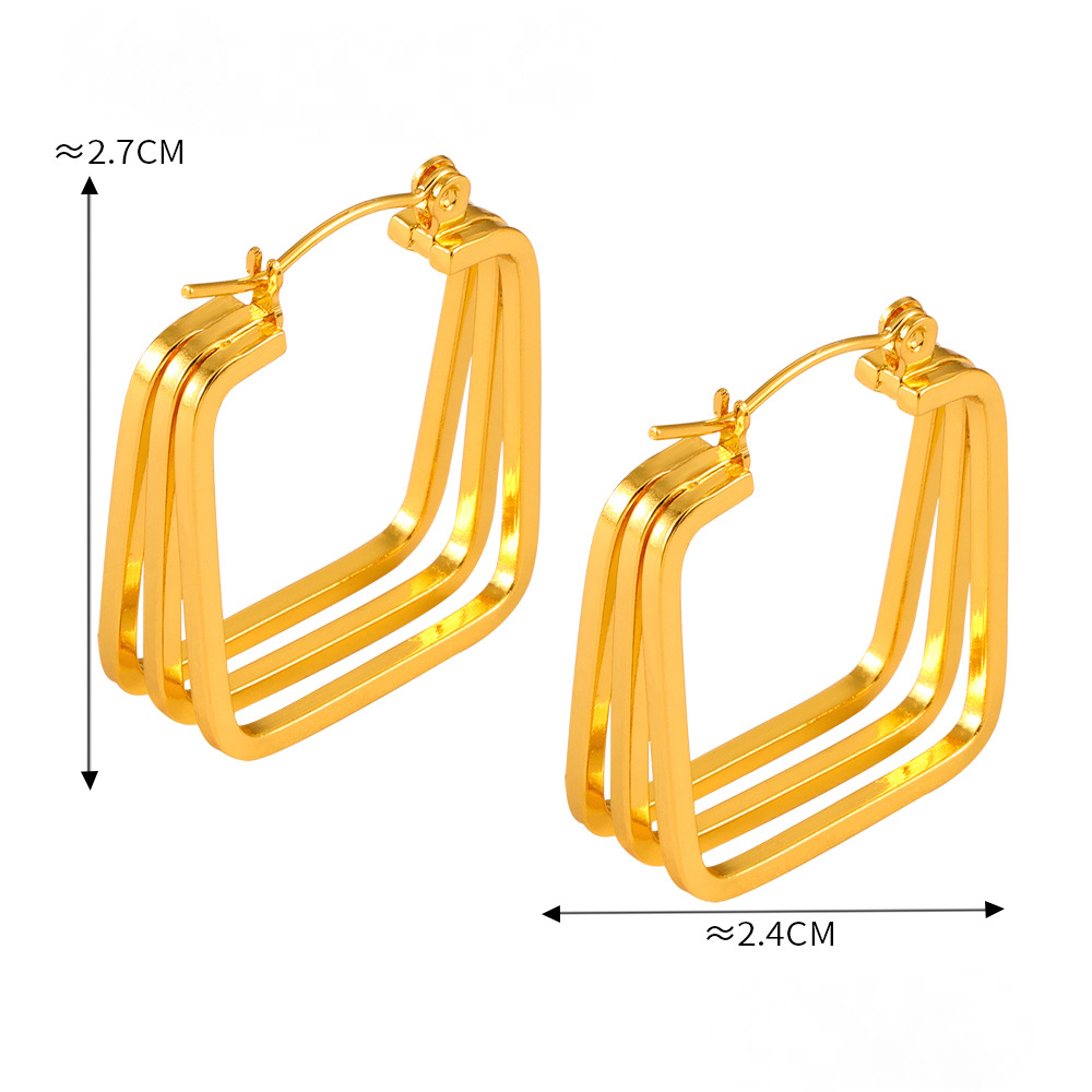 Stainless Steel Multi-layered Hoop Earrings